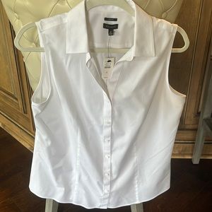 Talbots NWT sleeveless white blouse. Size 8